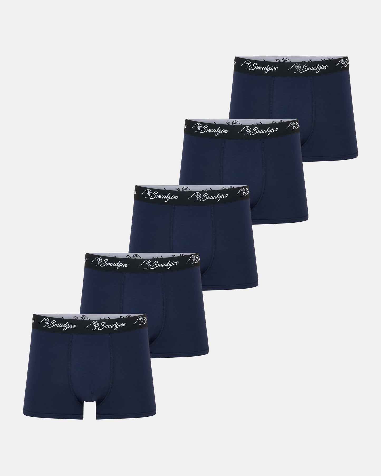 Smudgies Premium Midweight Bamboo Boxer Short, Midnight - 5 Pack
