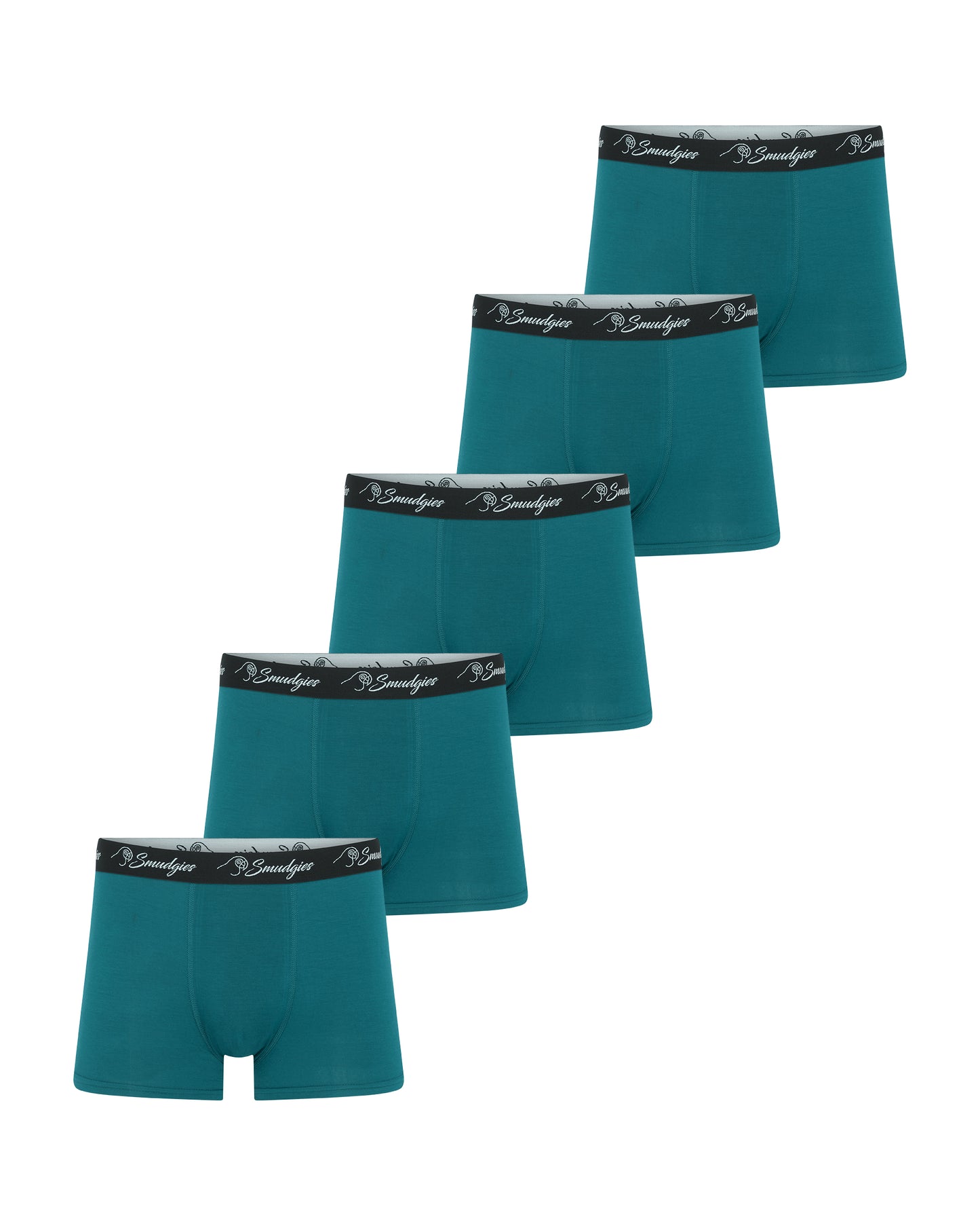 Smudgies Premium Midweight Bamboo Boxer Short, Seaweed - 5 Pack