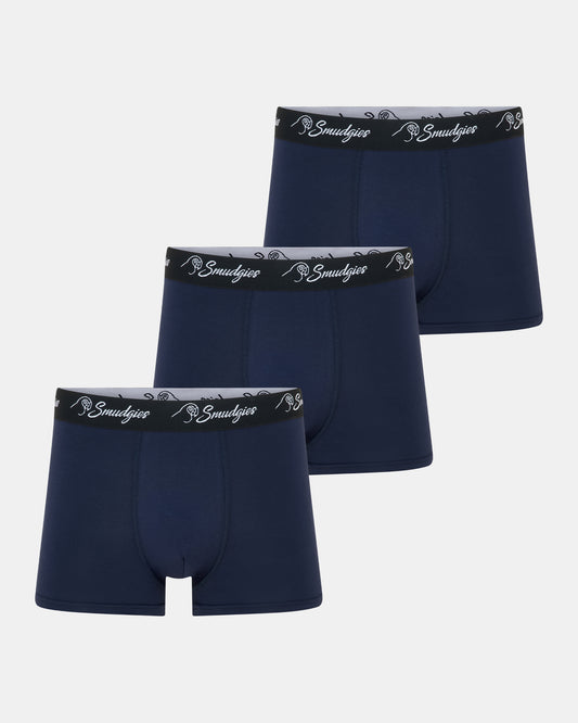Smudgies Premium Midweight Bamboo Boxer Short, Midnight - 3 Pack