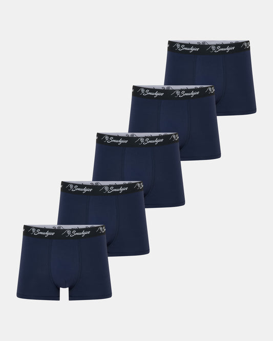 Smudgies Premium Midweight Bamboo Boxer Short, Midnight - 5 Pack