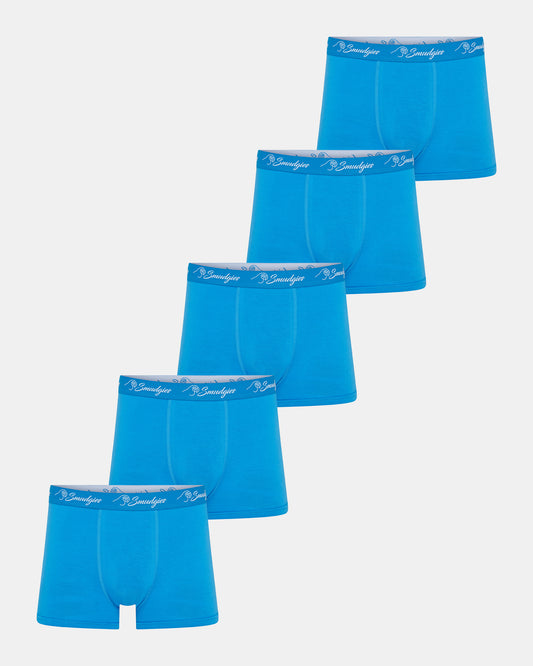 Smudgies Premium Lightweight Bamboo Boxer Short, Seascape - 5 Pack