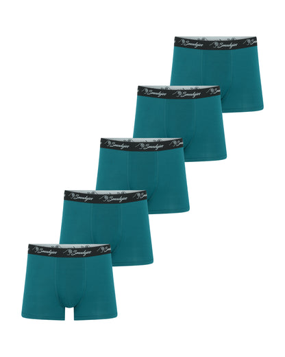 Smudgies Premium Midweight Bamboo Boxer Short, Seaweed - 5 Pack